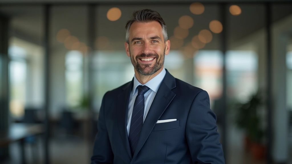 Líder confiante em espaço de trabalho moderno, pronto para guiar e inspirar equipa em direção ao sucesso